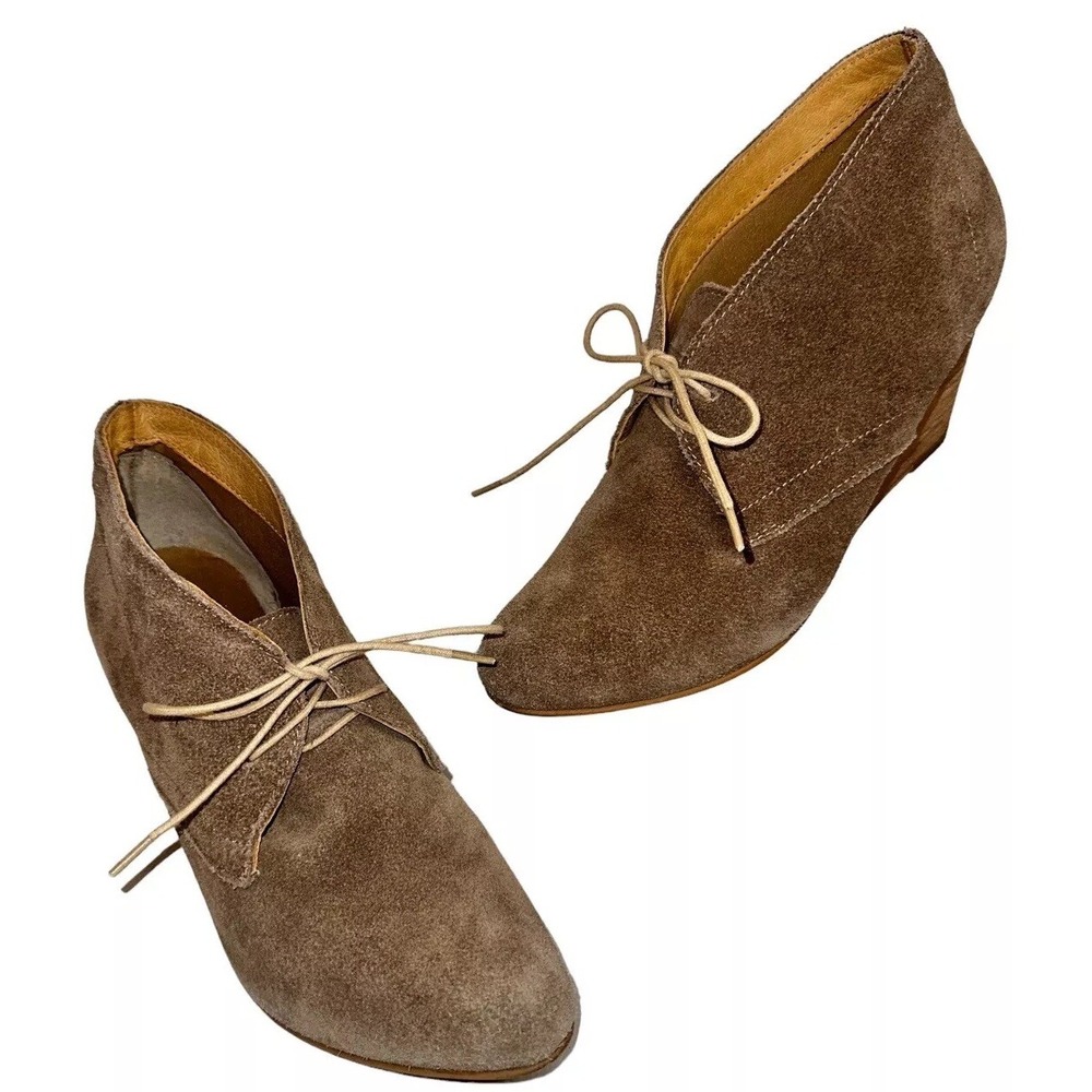 Steve Madden Women's Tan Suede Shoe Bootie Sz 10 Wedge Forest Fairy Gorpcore